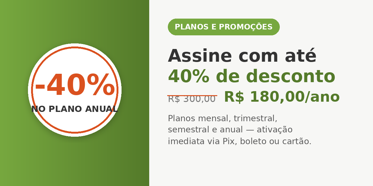Planos e promo&ccedil;&otilde;es Pre&ccedil;o Forte - at&eacute; 40% de desconto no plano anual